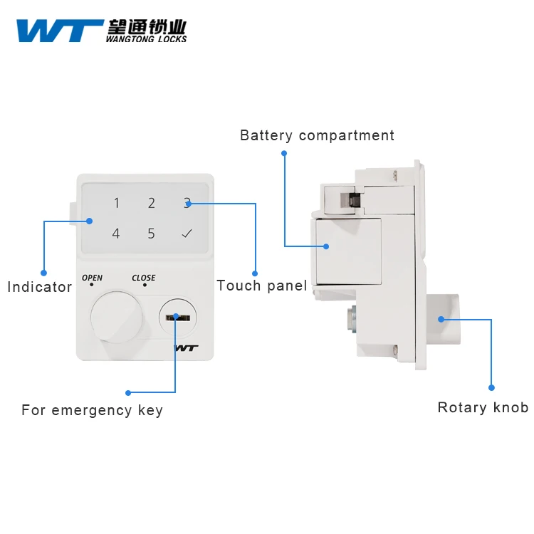 WT Plastic Cabinet Structure Manufacturing Digital Lock Door Smart Door Lock Mechanism Mechanical Safe Key Lock