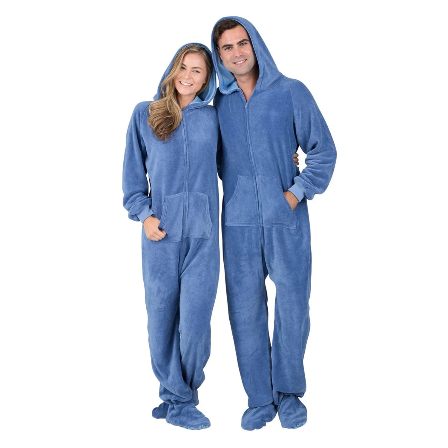Union JumpSuits Footed Pajamas Family Matching Shadow Gray Hoodie One Pieces for Boys Girls Men Women