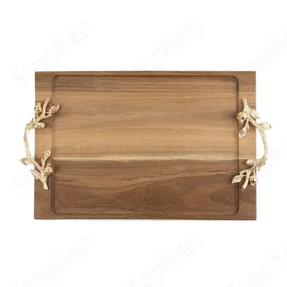 Set of 3 Classic Design Ramadan Food Serving Tray Large Size Home Decorative Wooden Serving Tray at Competitive Price