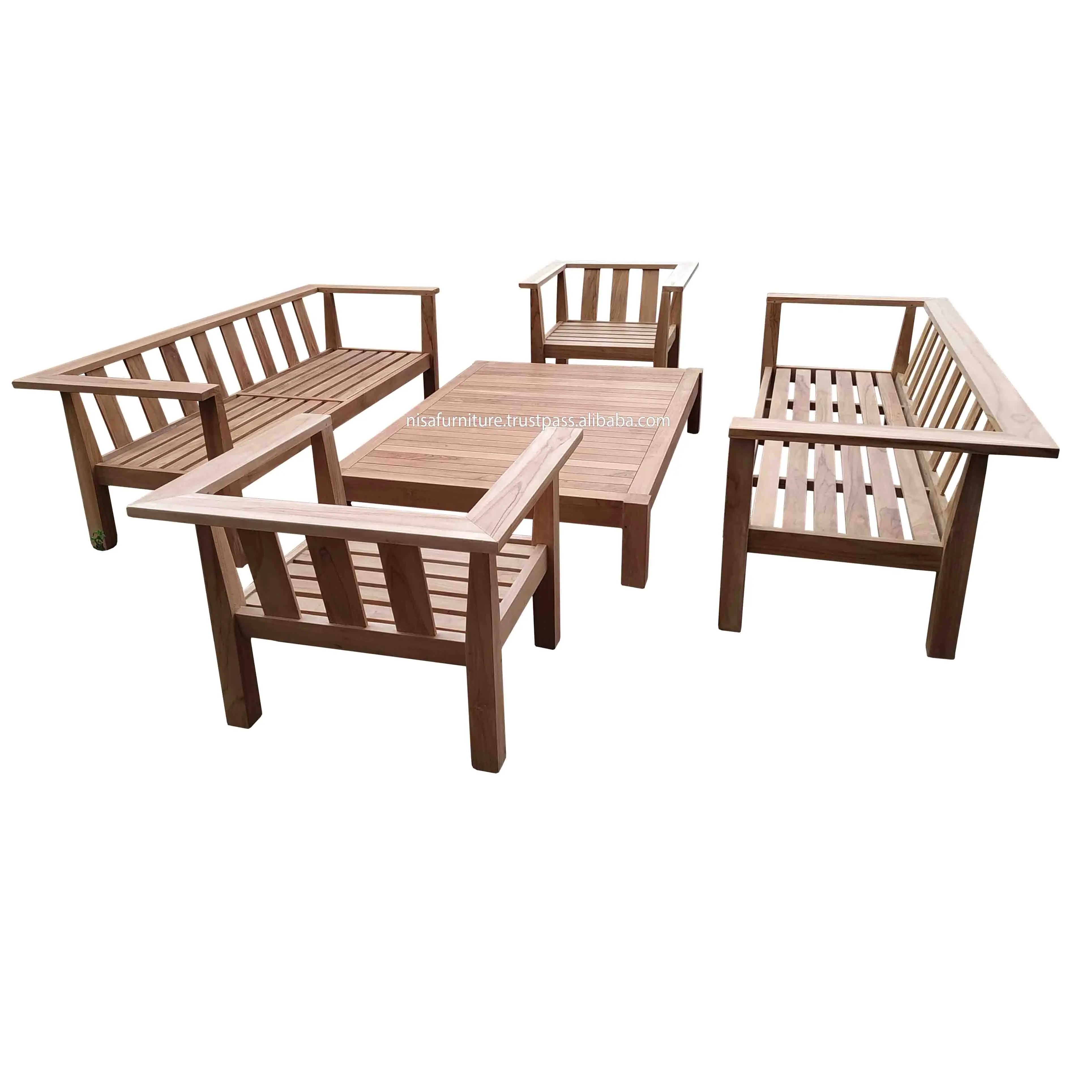 Modern Design New Style Teak Wood Garden Patio Outdoor Furniture Sofa