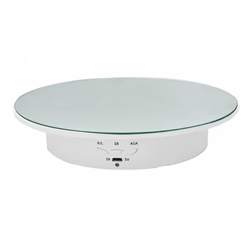 20cm 3 Speeds Smart Mirror Velvet Electric Rotating Display Stand Turntable Jewelry Holder detail image