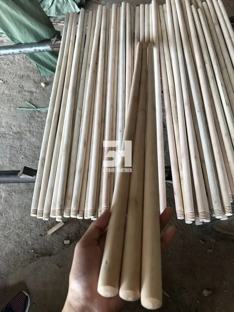 Wooden Broom Stick Short Handle Eucalyptus Wood Made In Vietnam With