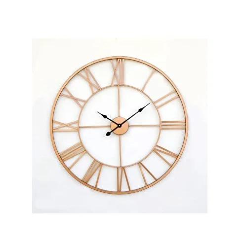 Современный стиль металлическое ремесло украшение для дома металлический и черный цвет круглая форма интерьера часы большого размера на продажу