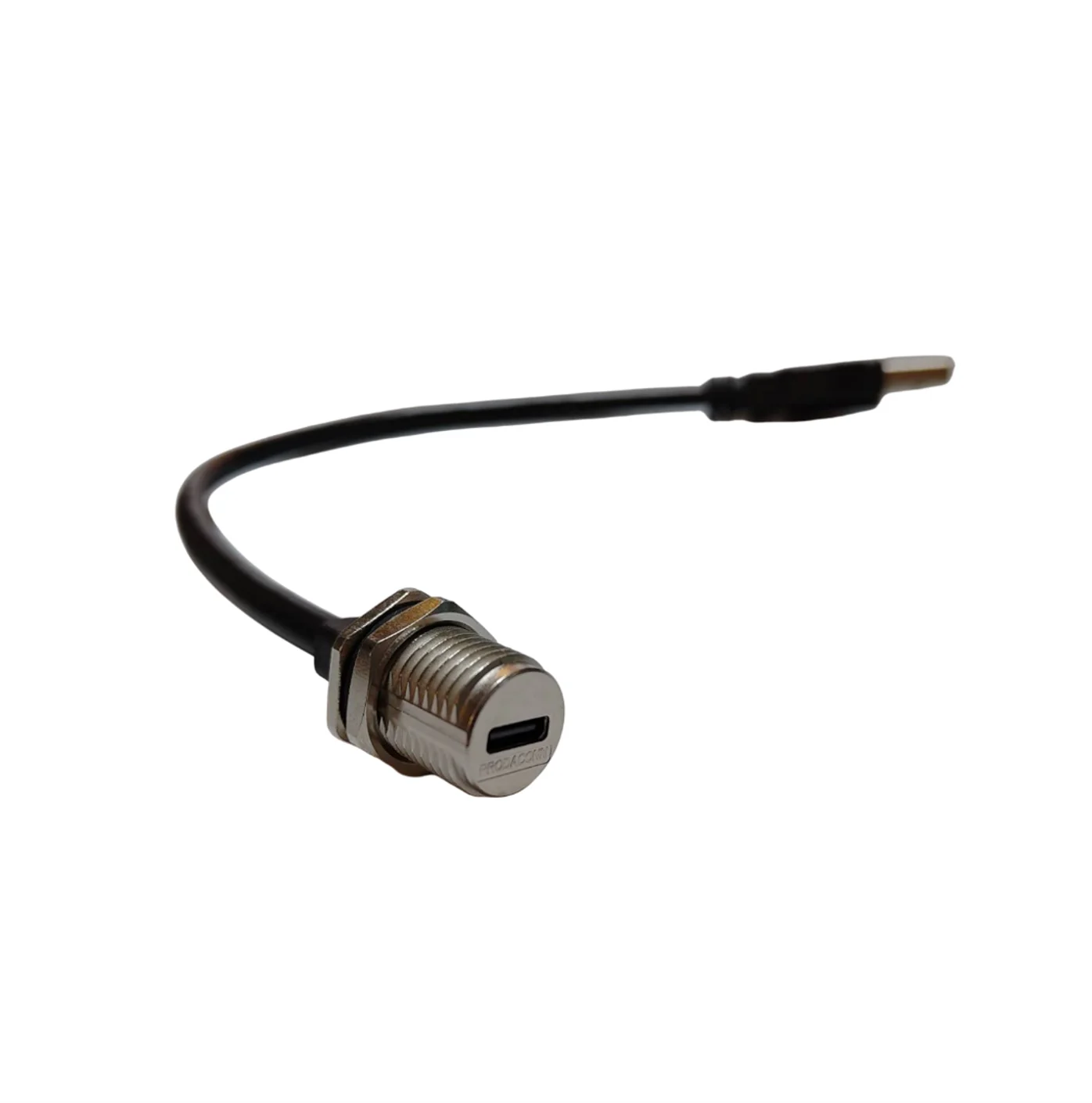 Waterproof USB Type C Panel Mount Connector PG9 Size Sockets to PCB 90 right angle dip type