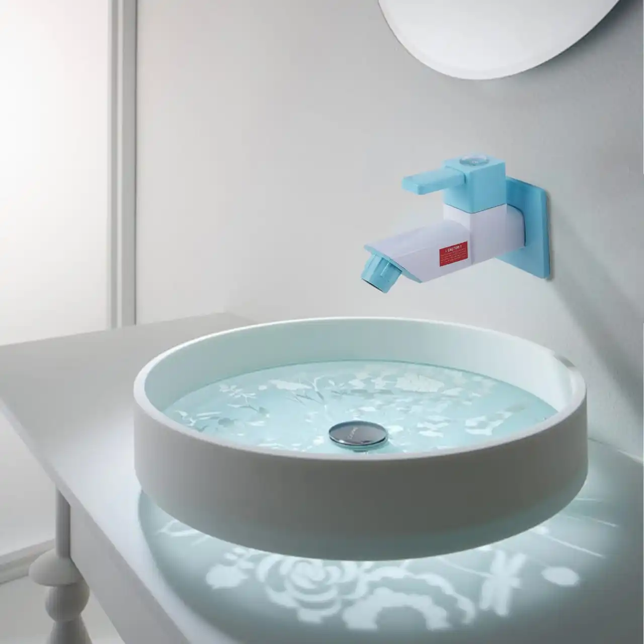 Washroom Water Tap White Plastic Smart Swan Neck Bib Cock Sanitary Bib