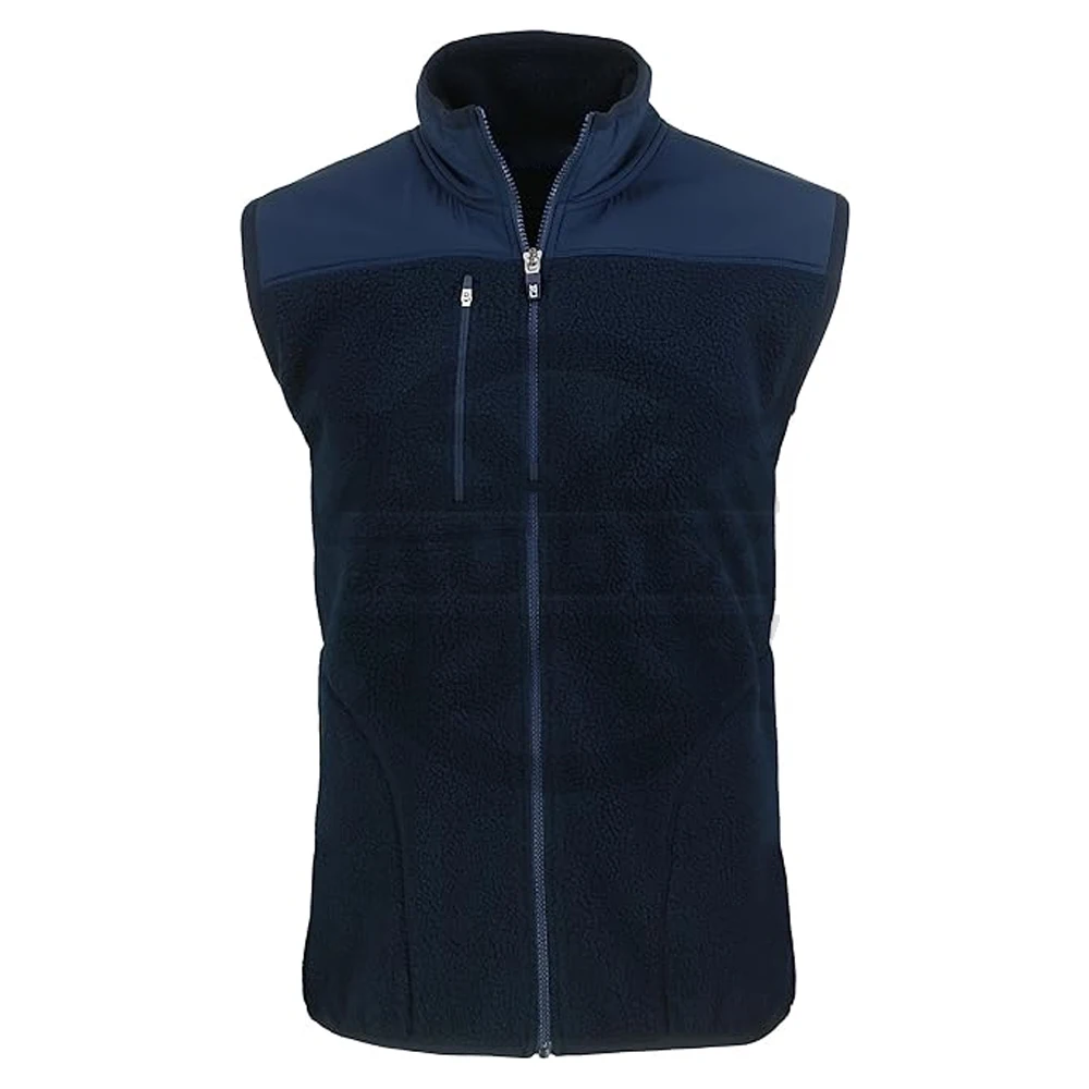 Men's Outdoor Padded Vest Coat - Stand Collar Quilted Vest, Blue, X-Large - View #7