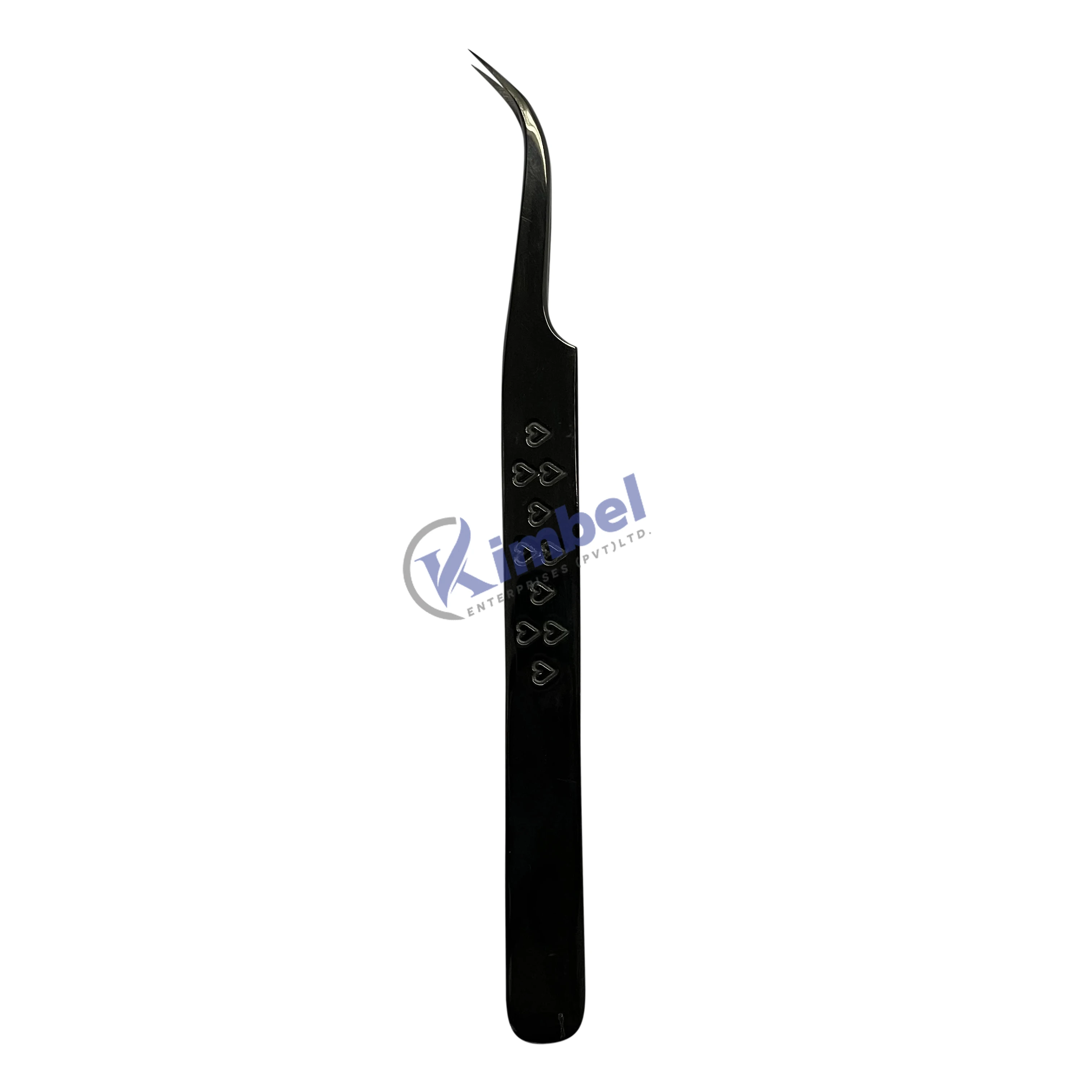 Strong Curved Shiny Curved Black Lash Extension Tweezers Customize Non