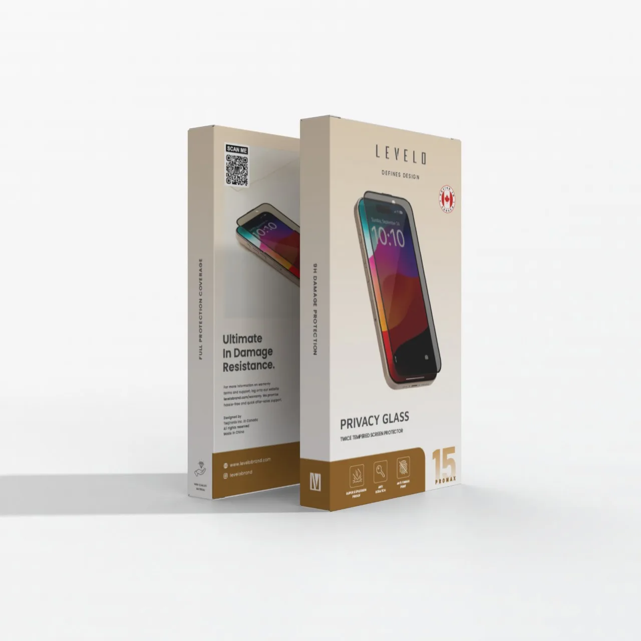 Levelo Privacy Glass Twice-Tempered Screen Protector Tempered Glass  for Iphone Apple Mobile Phone Transparent Waterproof