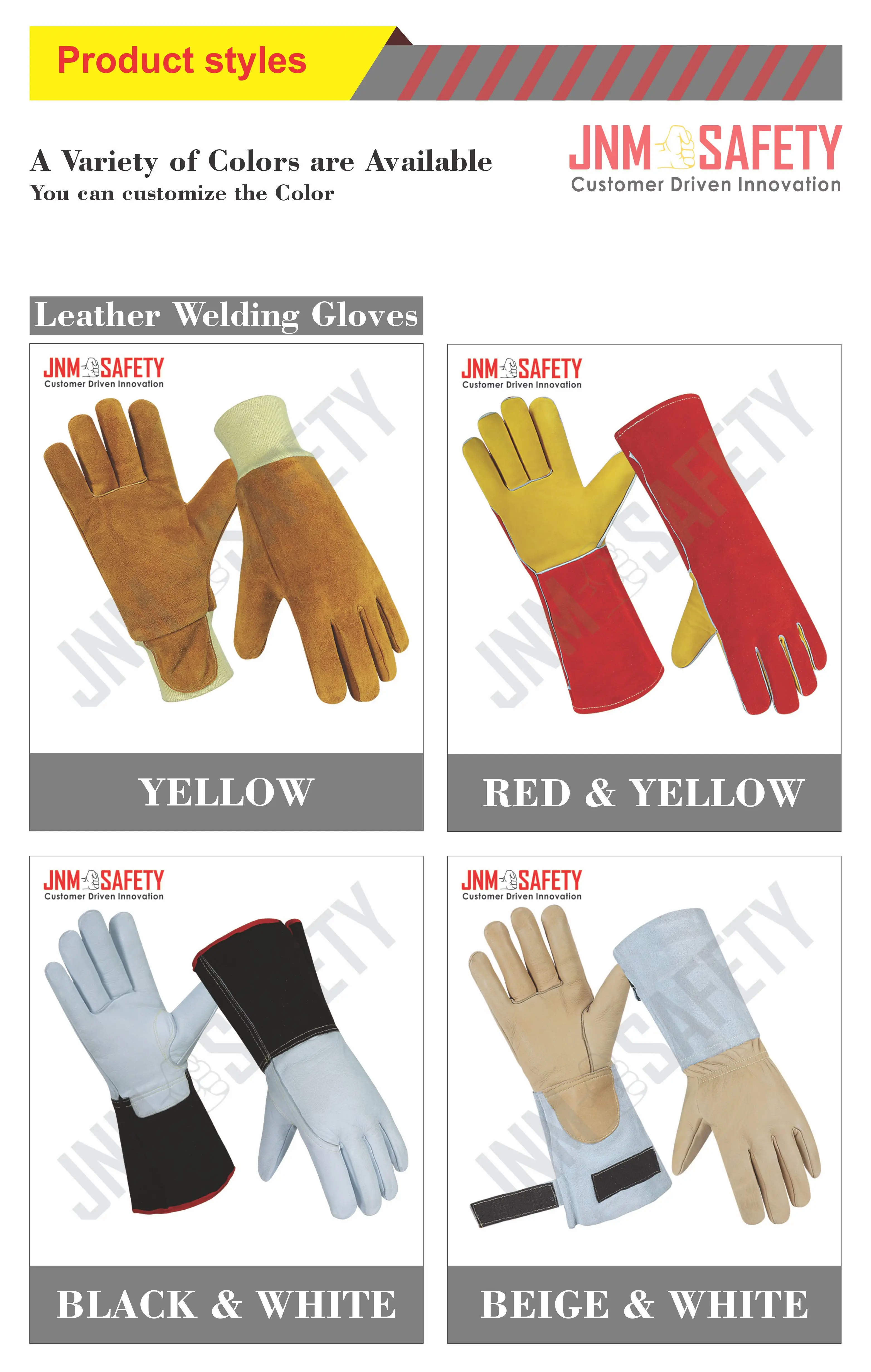 Most Popular Long Cuff Goat Grain And Cow Split Leather Tig Welding