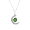 Brass 18k White Gold Plated August Birthstone Necklace