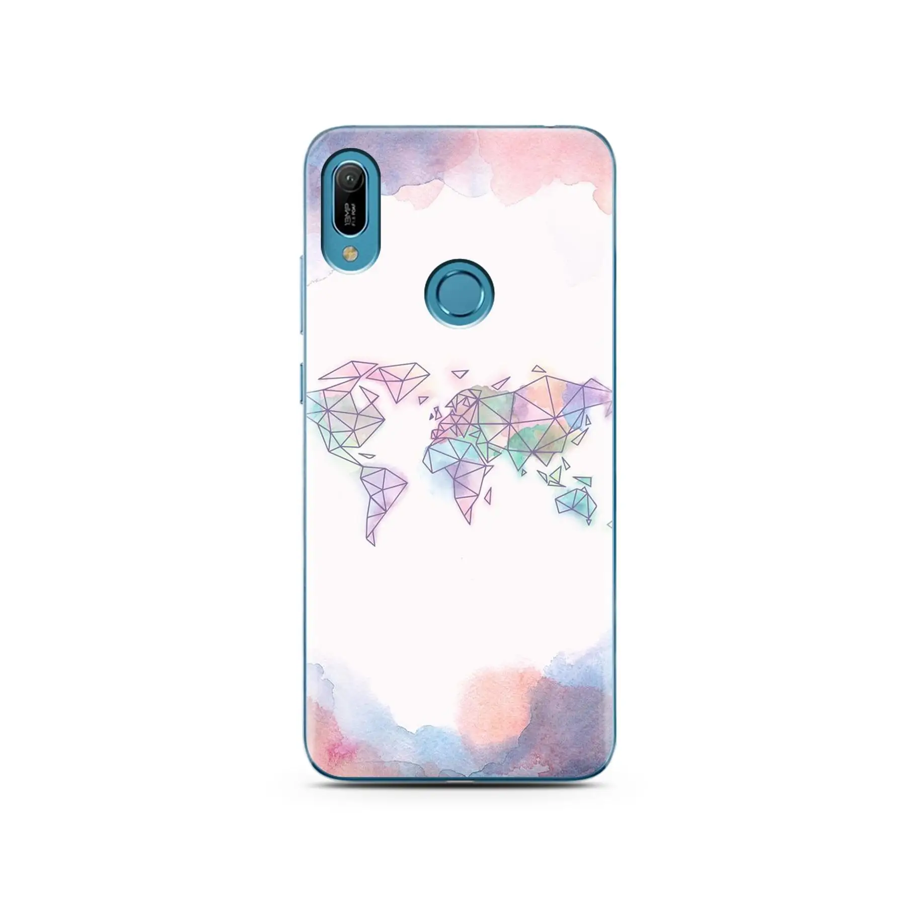 Rainbow Map Design Super Transparent Silicone Huawei Y6 2019 Phone Case
