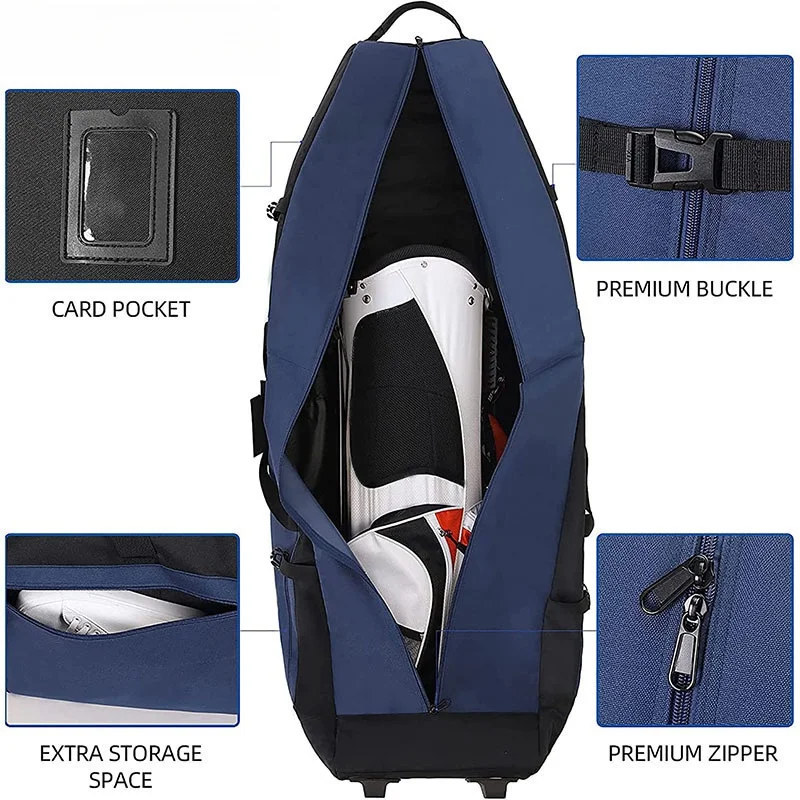 Wholesale Folding Travel Golf Bag With Wheels Golf Aviation Bag Custom