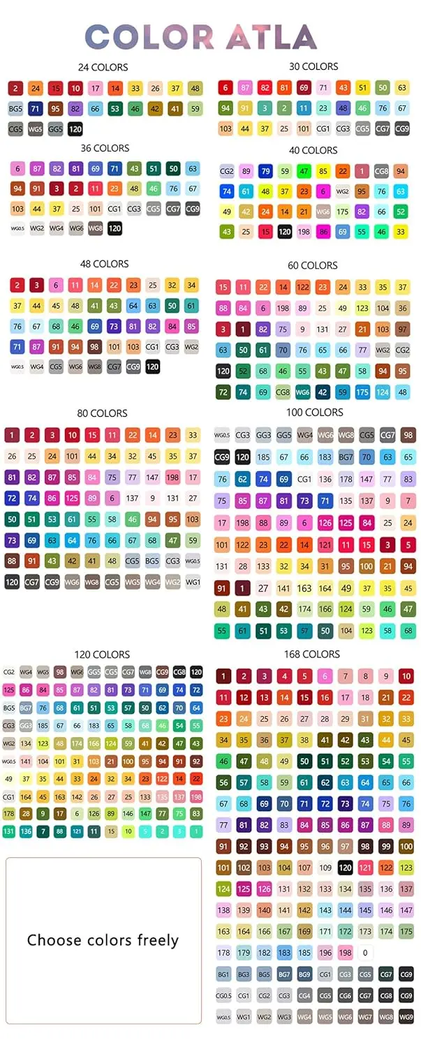 Маркеры для рисования 24 48 60 80 168 262 цветов