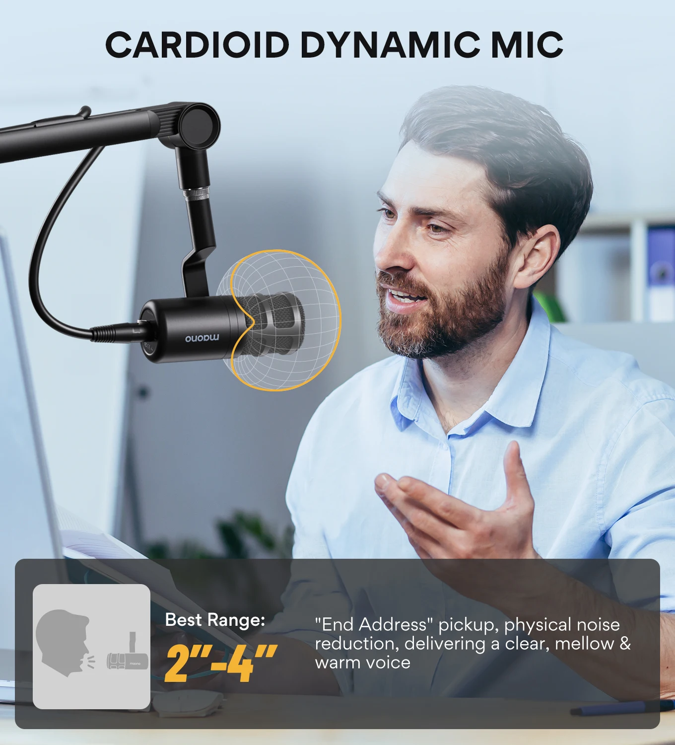 MAONO PD100 PD400X Podcast Microphone Computer Gaming USB XLR Desktop Studio Recording Mic Gain Control Mute