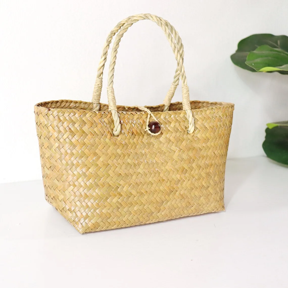 Eco Friendly Natural Seagrass Raffia Tote Beach Lady Classic Bags Sea Grass  Summer Lady Women Handbags