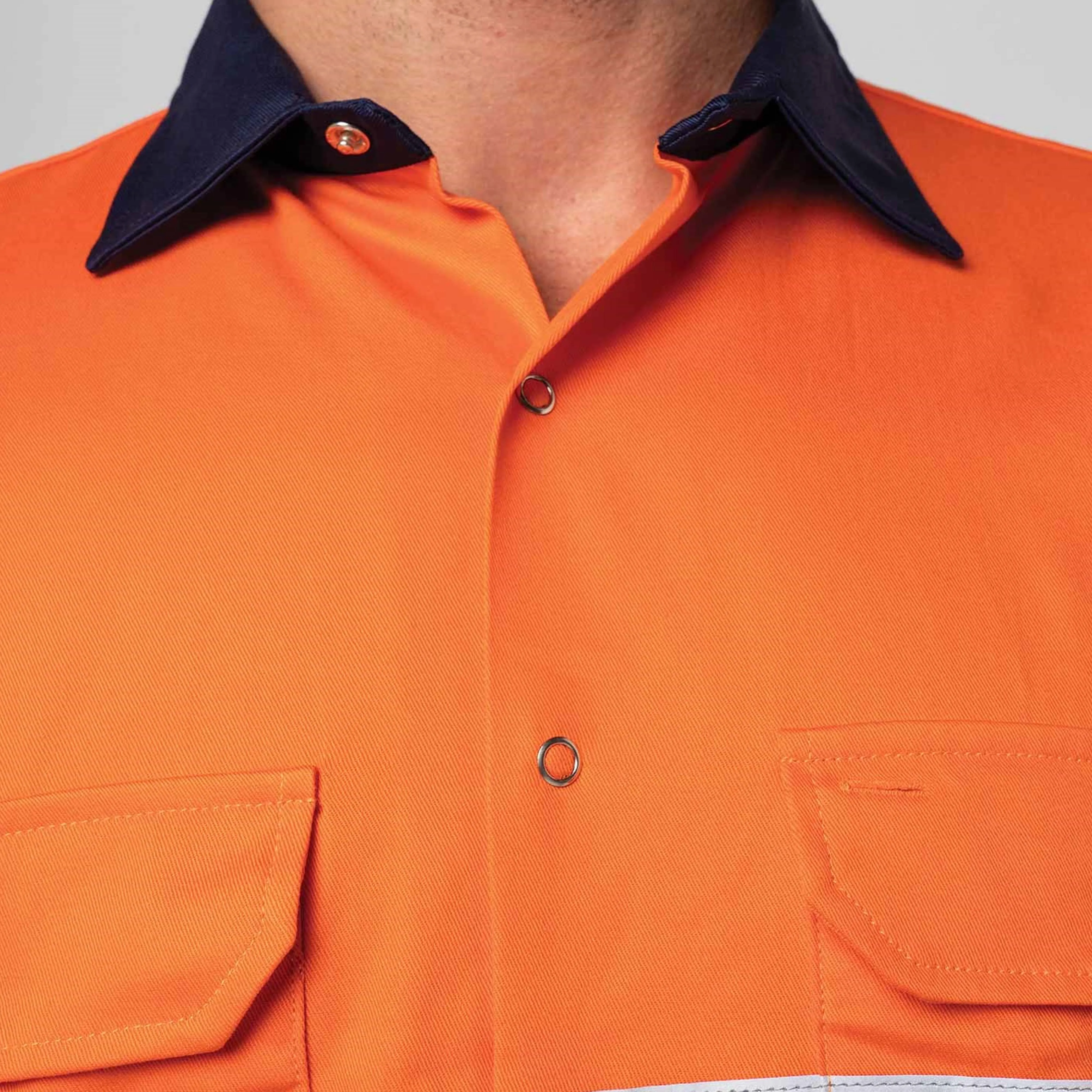 High Visibility Shirts Hi Vis Reflective Safety Shirts Long Sleeve Construction Workwear T-shirt for men with Pocket