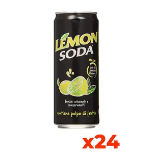 Lemonsoda Italian Lemon 330ml Sleek Can Refreshing Carbonated Soft Drink 24 Cans in Case