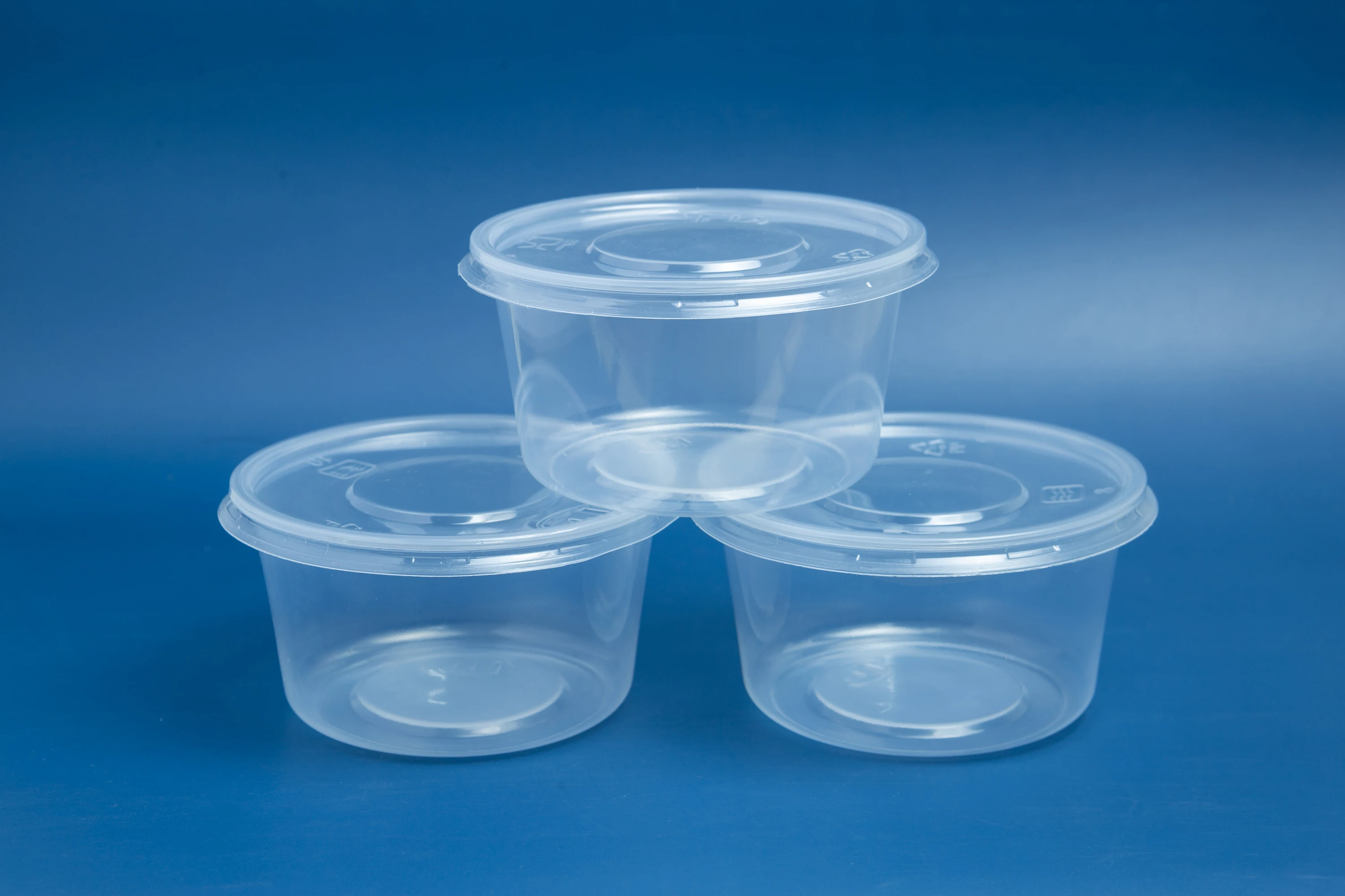 Microwavable Disposable Plastic Container Packing Use Pp Round Shape Take Out Food Container 350 6055