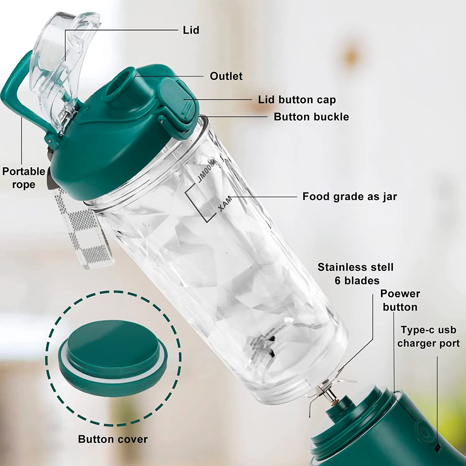 Ultra Bullet Personal Blender For Shakes And Smoothies With Travel Cup