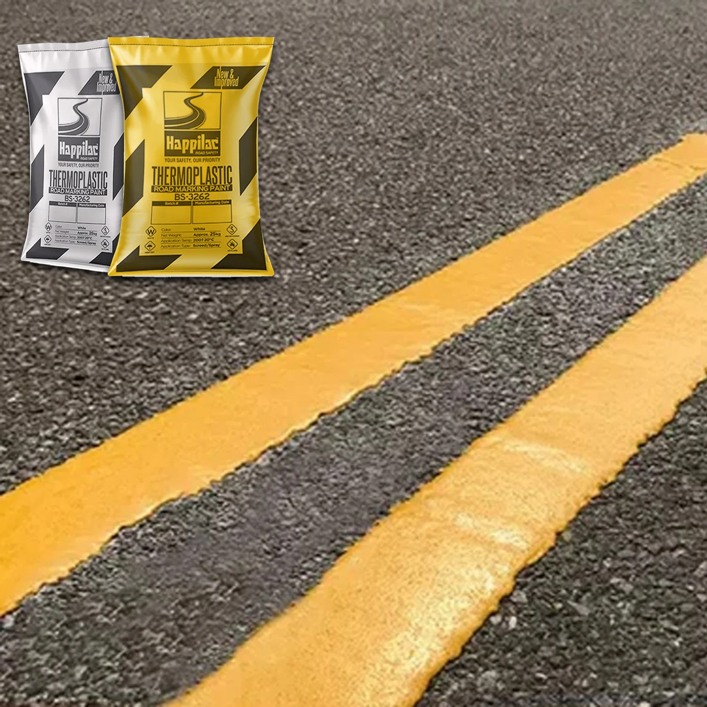High Adhesion Highway Safety Reflective Coating Powder Luminous Thermoplastic Road Line Marking Paint Mixed Glass Beads Acrylic