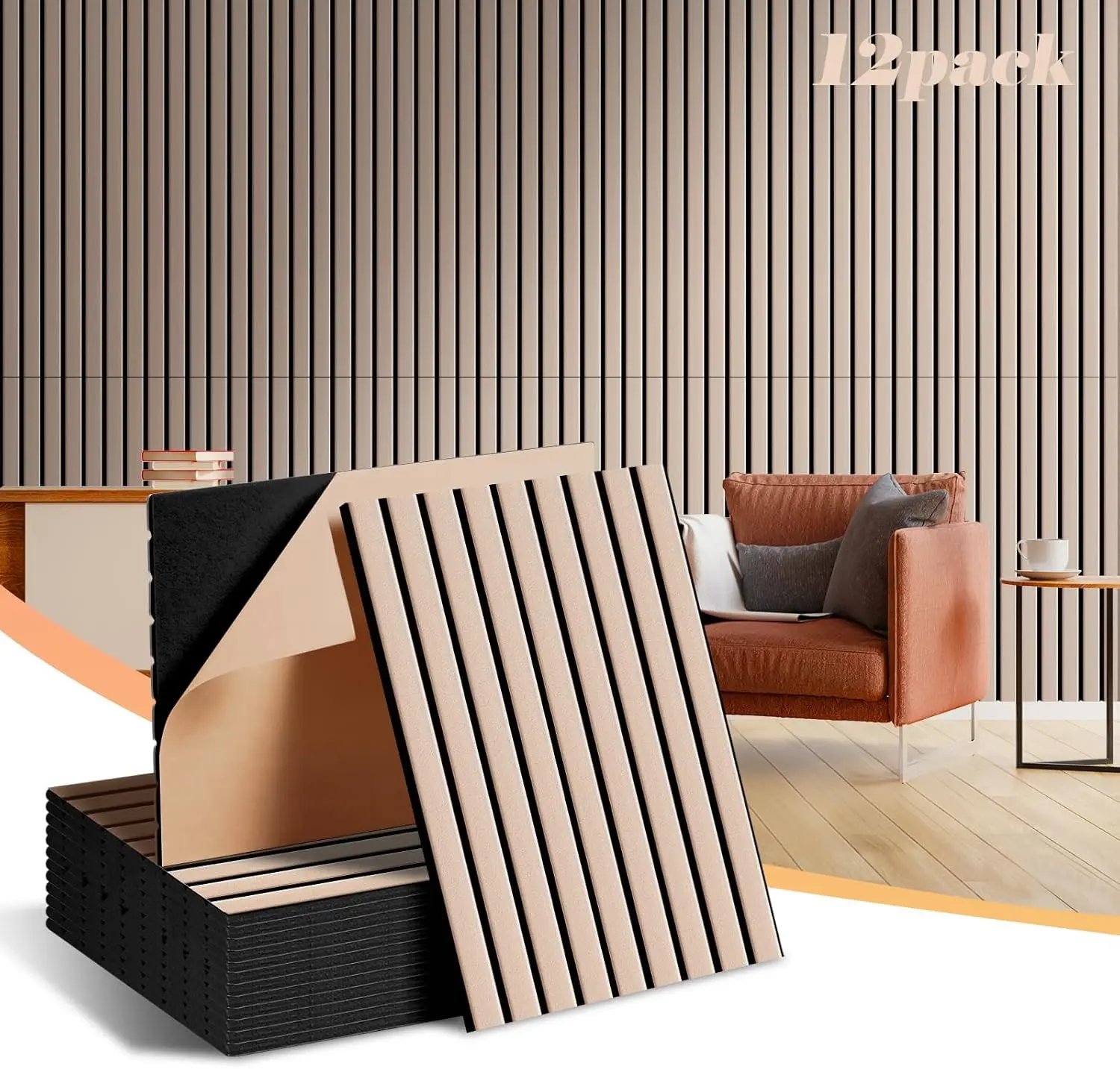 Large Self-Adhesive Modern Fireproof Eco-friendly Acoustic Pet Panels Camel Colour Polyester Fiber Acoustic Wall Panel Home Pet supplier