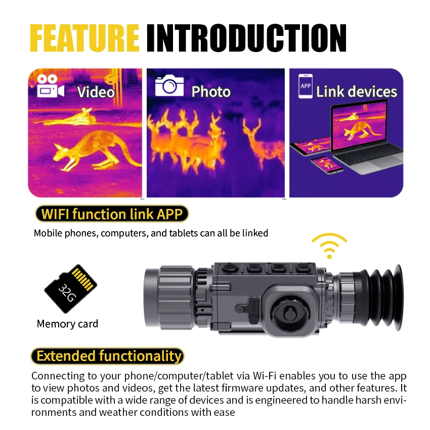 640*512 サーマルスコープ 50mmレンズ搭載 TS650L 距離アシスト機能