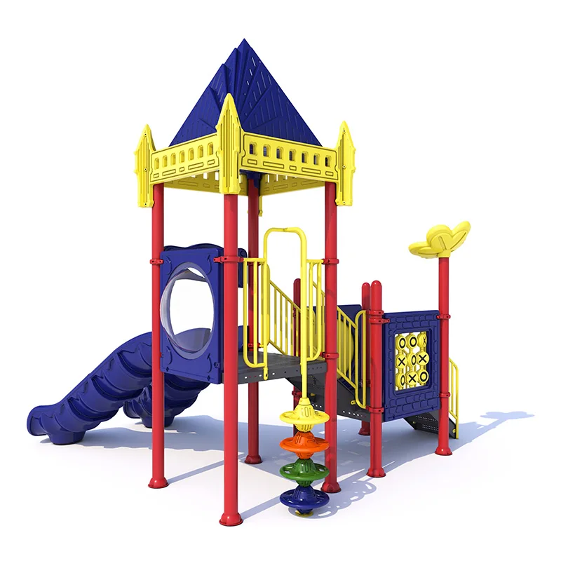 Feelkids ALITA-NC24020 High-Capacity Outdoor Plastic & Galvanized Pipe Slide with PE Board-Multi-Play Kids Activity Center factory