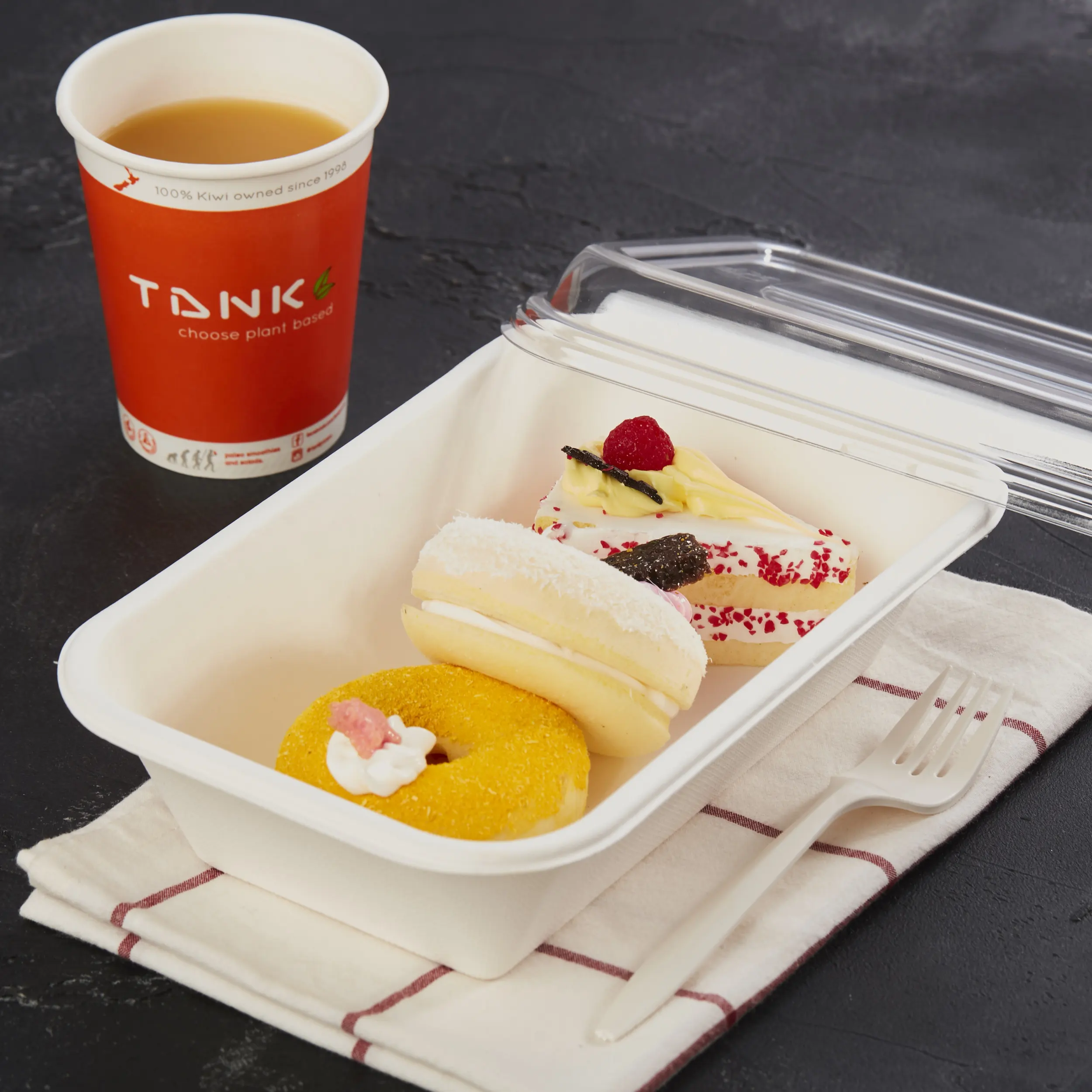 Экологически чистый биоразлагаемый бумажный поднос для пищевых продуктов с