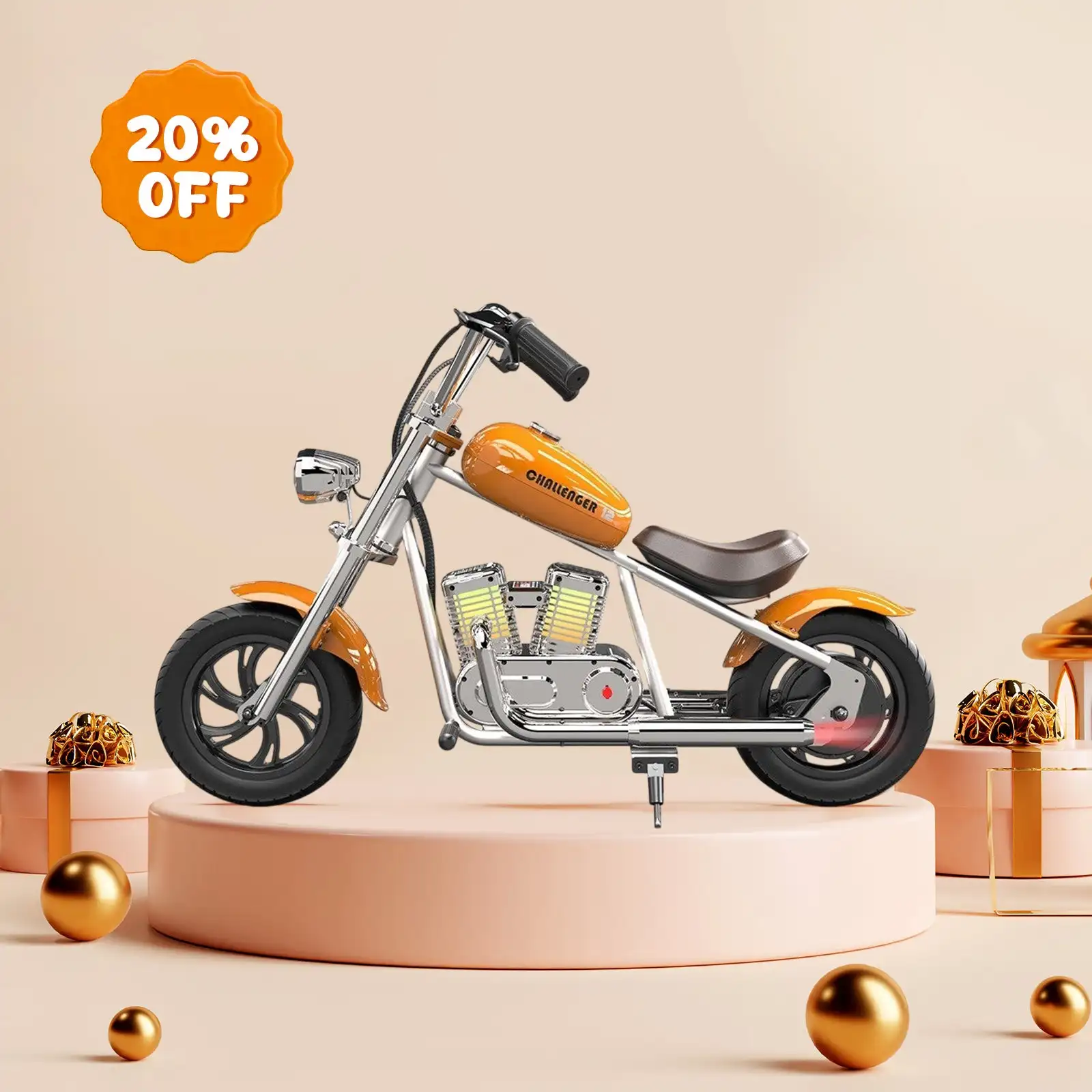 Hyper GOGO Challenger 12 Plus RC Motorcycles with App Control 24V 160W Motor 3-Speed IP6 Waterproof