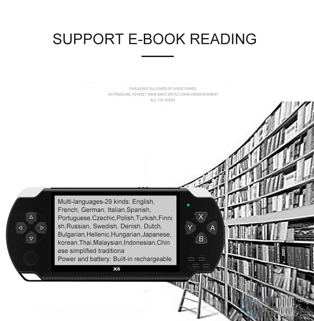 Портативная игровая консоль X6 экран 4 3 дюйма 128 бит игровые консоли игровой плеер настоящая 8 ГБ для PSP видео электронной