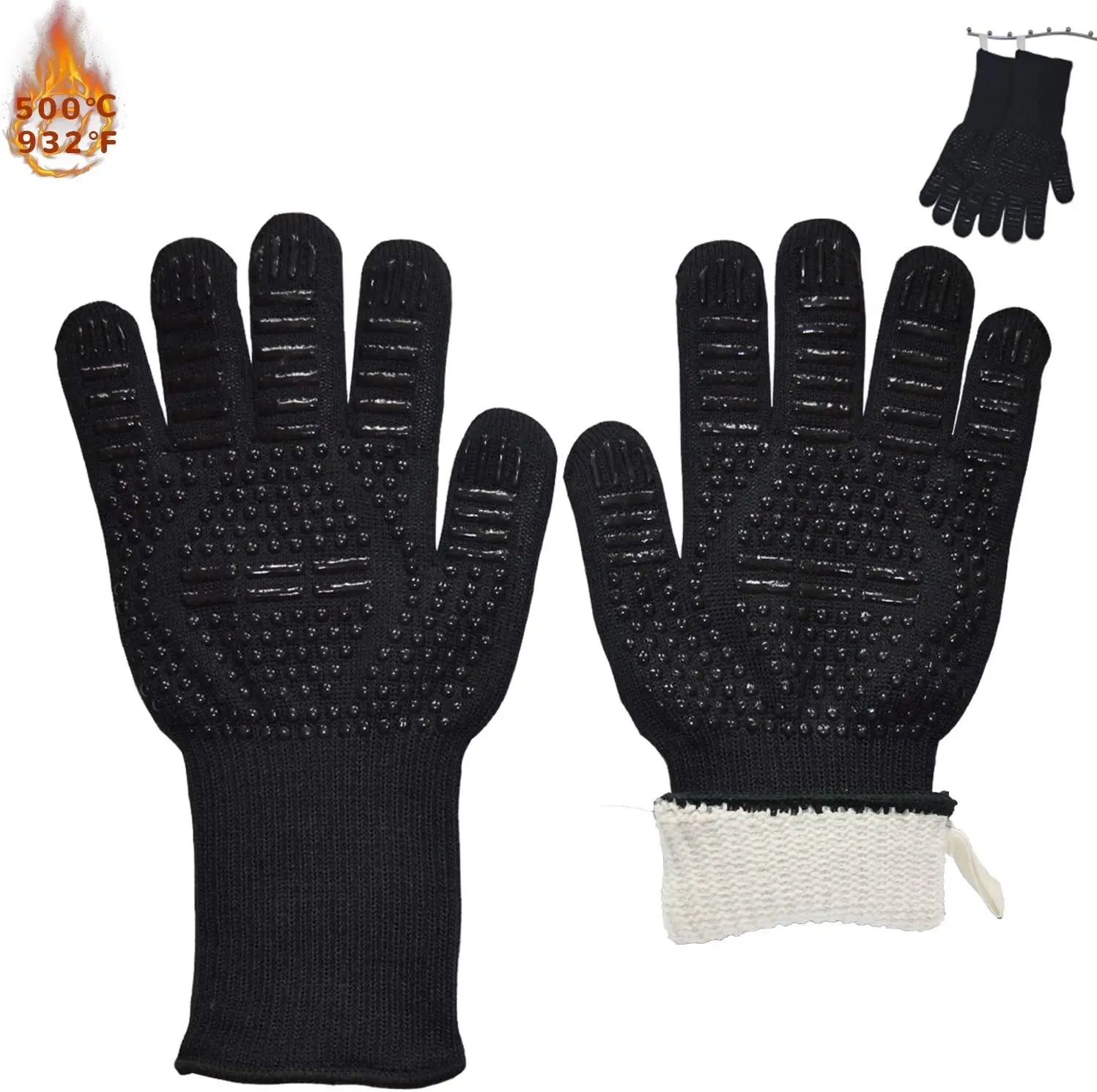 Sublimation Heat Resistant Oven Grill Gloves With Silicone Bumps - Buy ...
