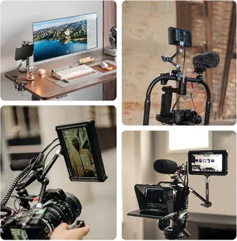 NEEWER 9.8"/25cm Adjustable Magic Arm with Super Clamp, 1/4" & 3/8" Threads, 1/4" Screws for Flash/LED Light/Microphone/Monitor product image
