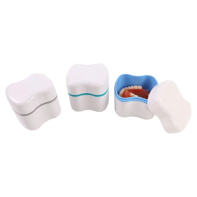 Hot sale Colorful denture tooth box braces box denture storage box with net