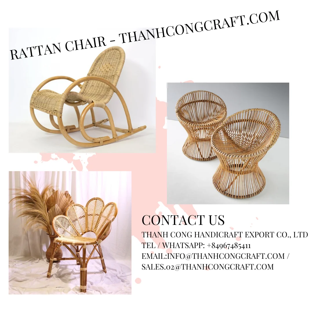 Made In Vietnam New Wooden Rattan Lounge Chair Rattan Cane Chair Wicker