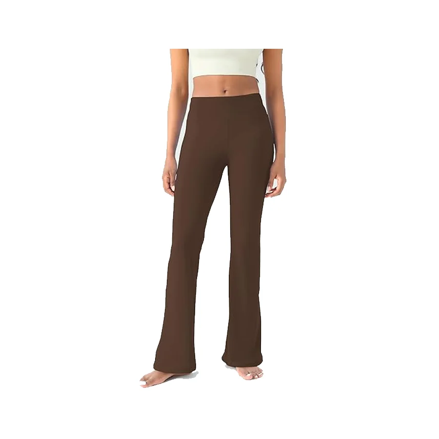 Yoga Womens Leopard Flare Dress Pants V Crossover High Waisted Bootcut Elastic Waist Breathable Four-Way Stretch Gym Leggings