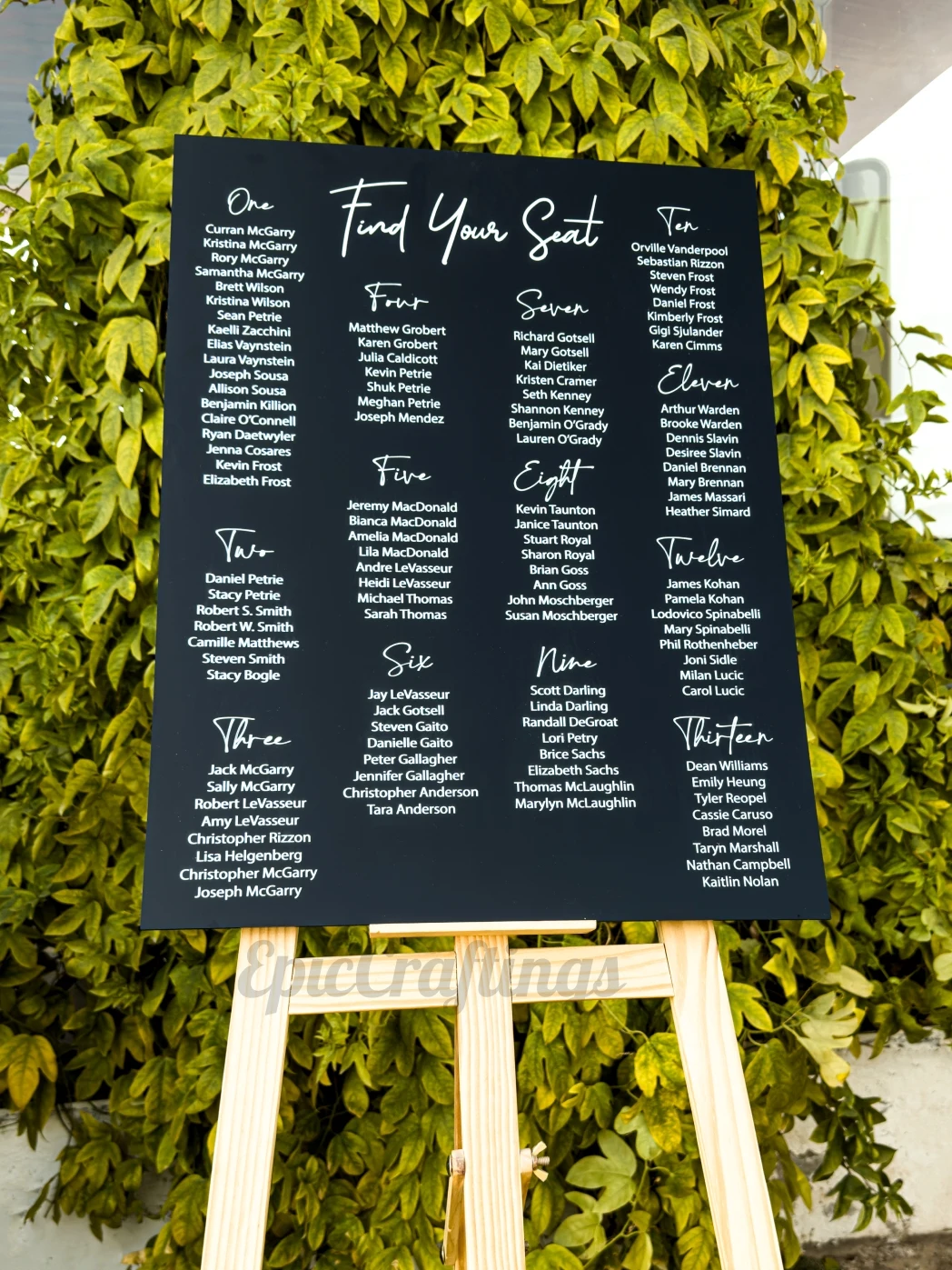 Personalized acrylic wedding seating chart sign elegant acrylic wedding