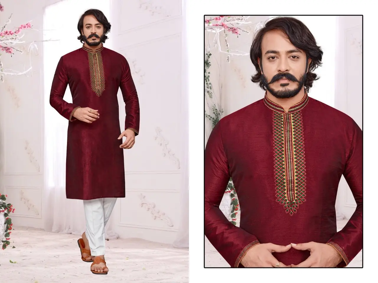 Stylish Fancy Designer Party and Function Wear Traditional Jacquard Silk Printed Kurta Churidar Pajama Redymade Collection