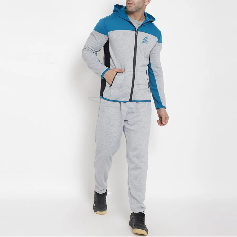 Plain Zip Up Tracksuit Set Custom Slim Fit Men Tracksuits Latest Design