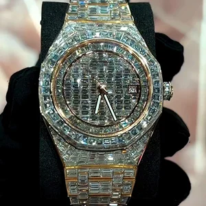 Custom Luxury Moissanite Watch | VVS Iced Out Skeleton | Passes Diamond Tester Wholesale