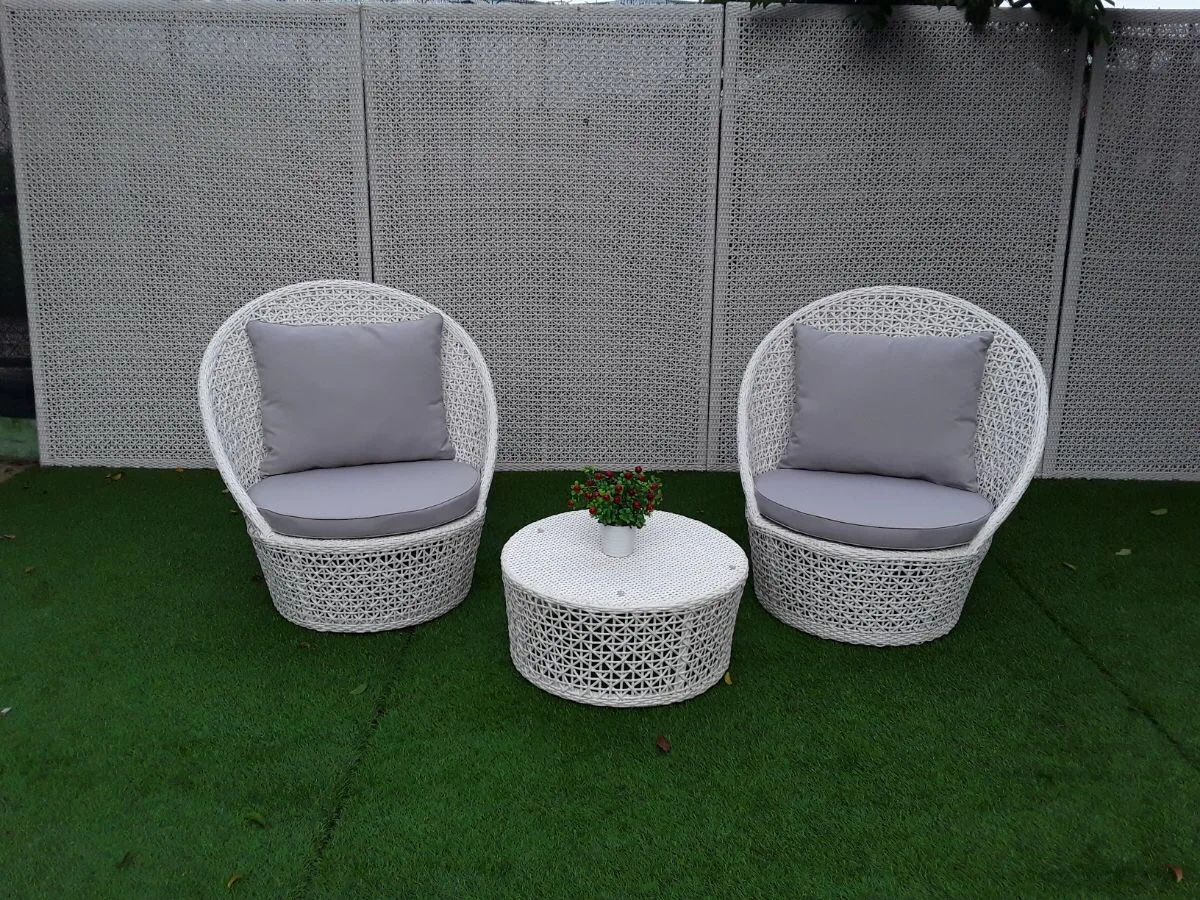 Rattan Furniture 2 Seater Bistro Set 2 Chairs And Coffee Table Egg