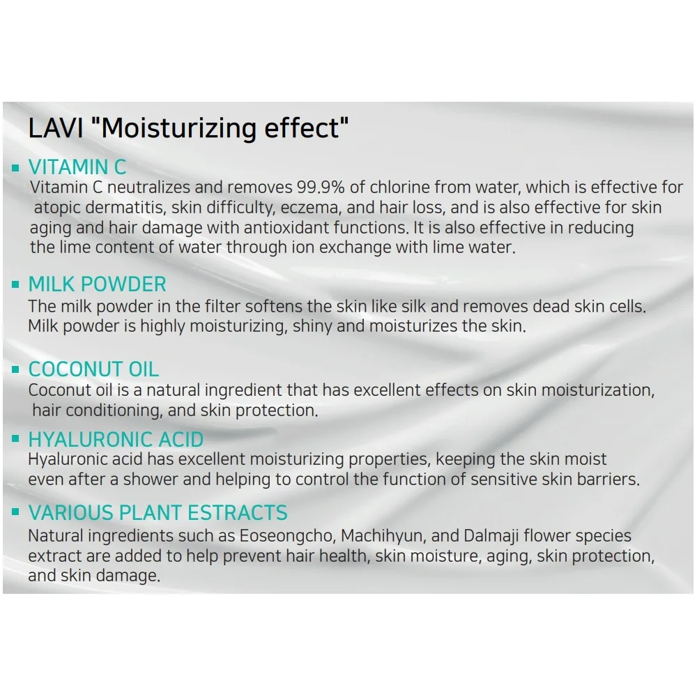 Rust Chlorine Removal Pure Vitamin C Shower Filter Without Fragrance