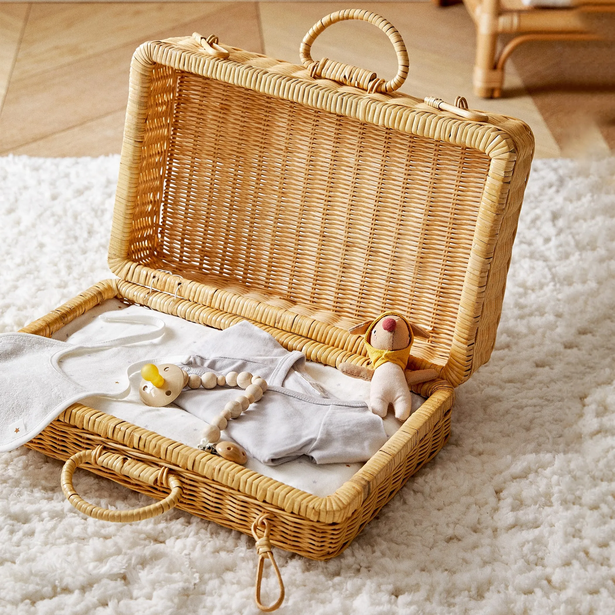 Rattan Storage Basket Decorative Woven Basket With Lid - View #12