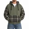 Olive and black plaid