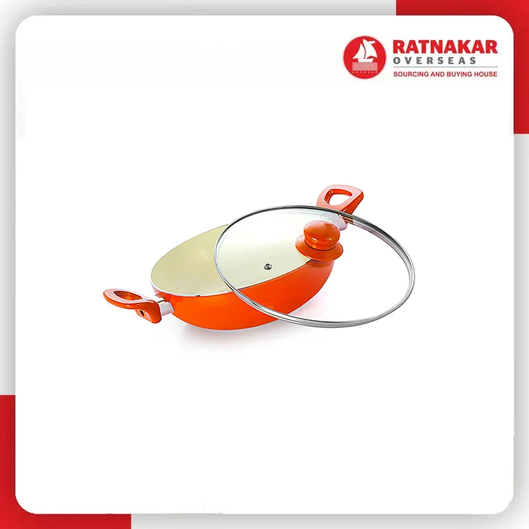 Kadai Induction Friendly Healthy Ceramic Coated Cookware Kadai With Lid