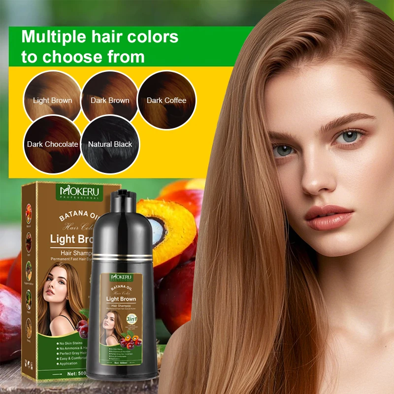 Mokeru ヘアカラー・シャンプー 500ml 2色セット MOKERU Wholesale Factory Price Long Lasting Batana Hair Color