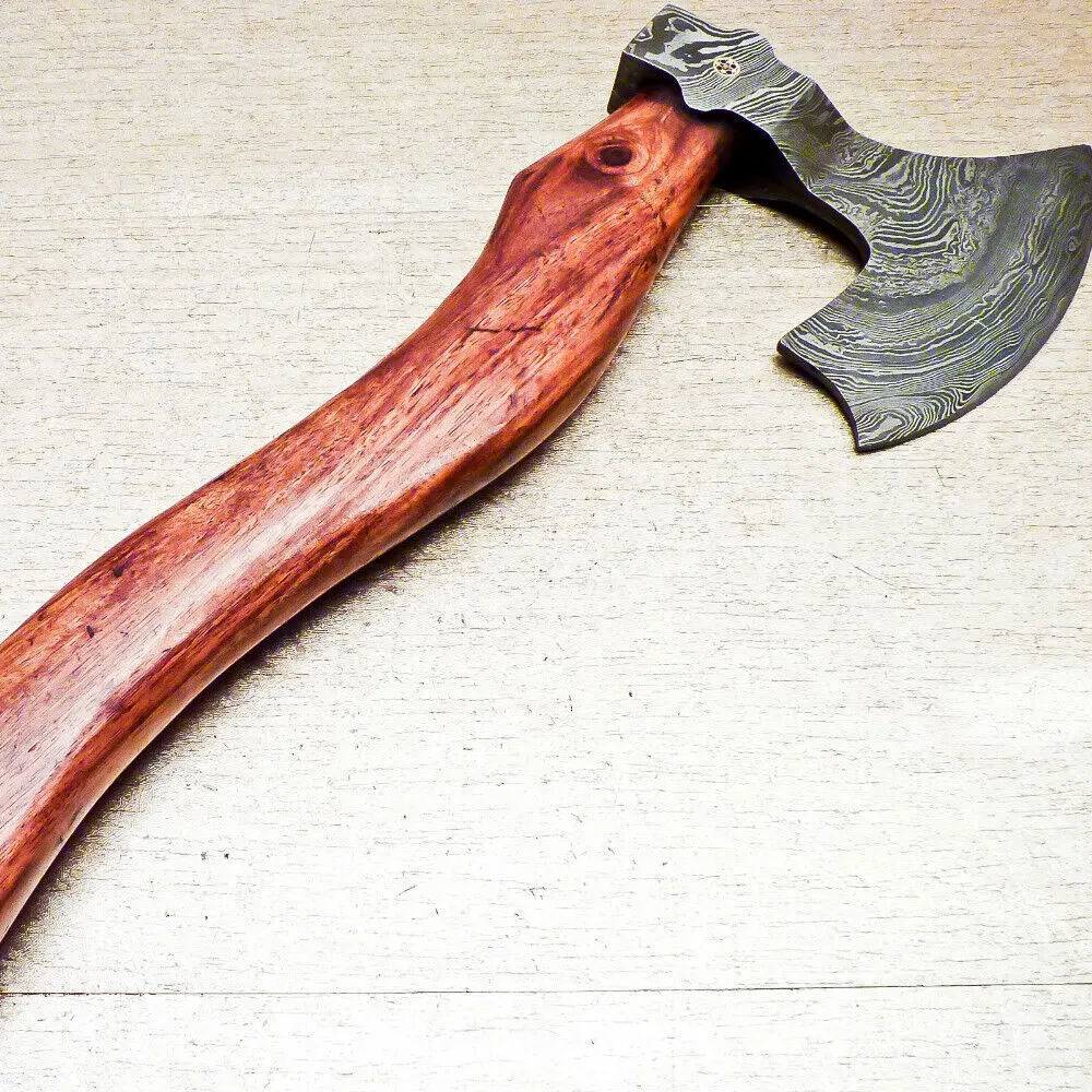 High Quality Damascus Axe With Wooden Handle Drop High Damascus