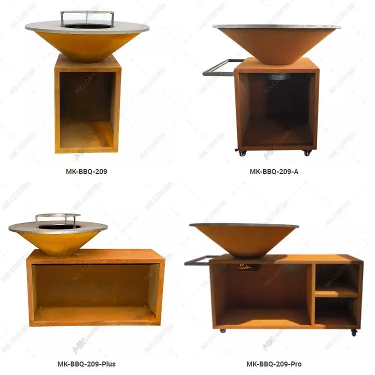 Outdoor Corten Steel Iron Fire Pit Bbq Brazier Rust Corten Steel Fire ...