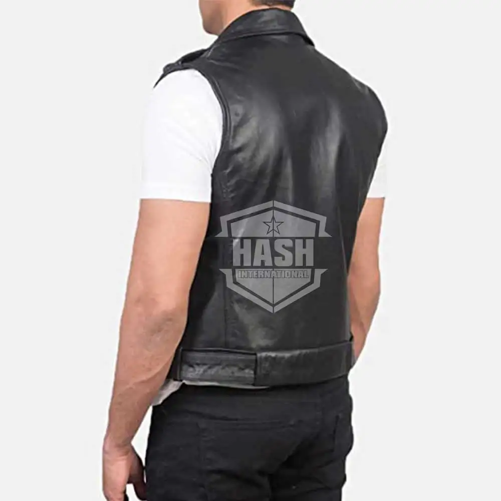 custom leather vest waistcoat biker motorcycle