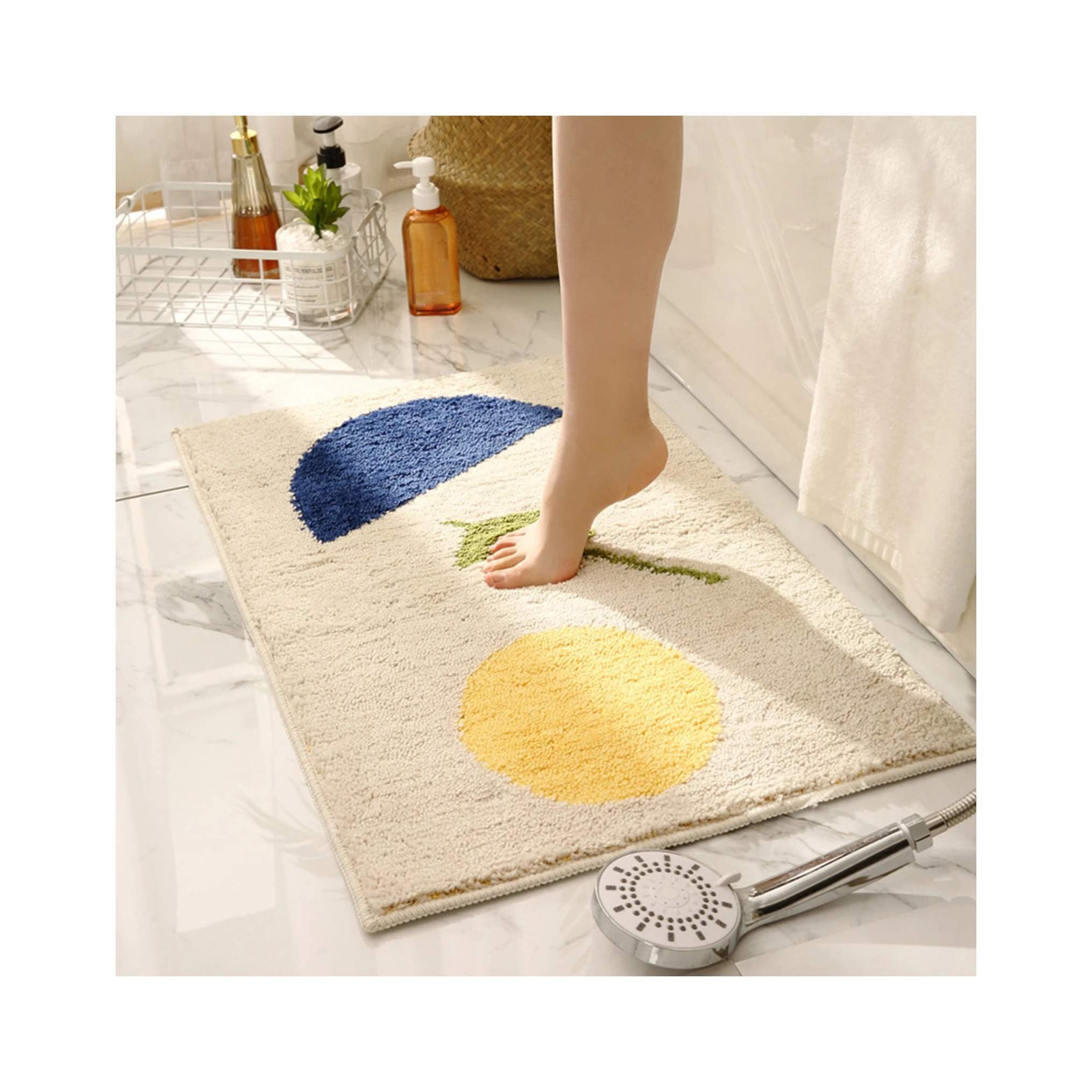 Manufacturer Custom Anti-Slip PVC Bath Mats Dust Proof and Waterproof Shower Bathroom Mat Made of Durable Polyester