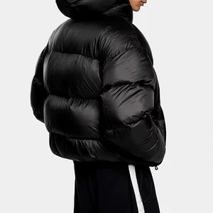 High Quality Men's Winter Warm Coat Comfortable Fashion Hooded Bubble Puff Jacket Zipper Closure Down Coats